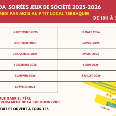 Agenda soirées jeux de société